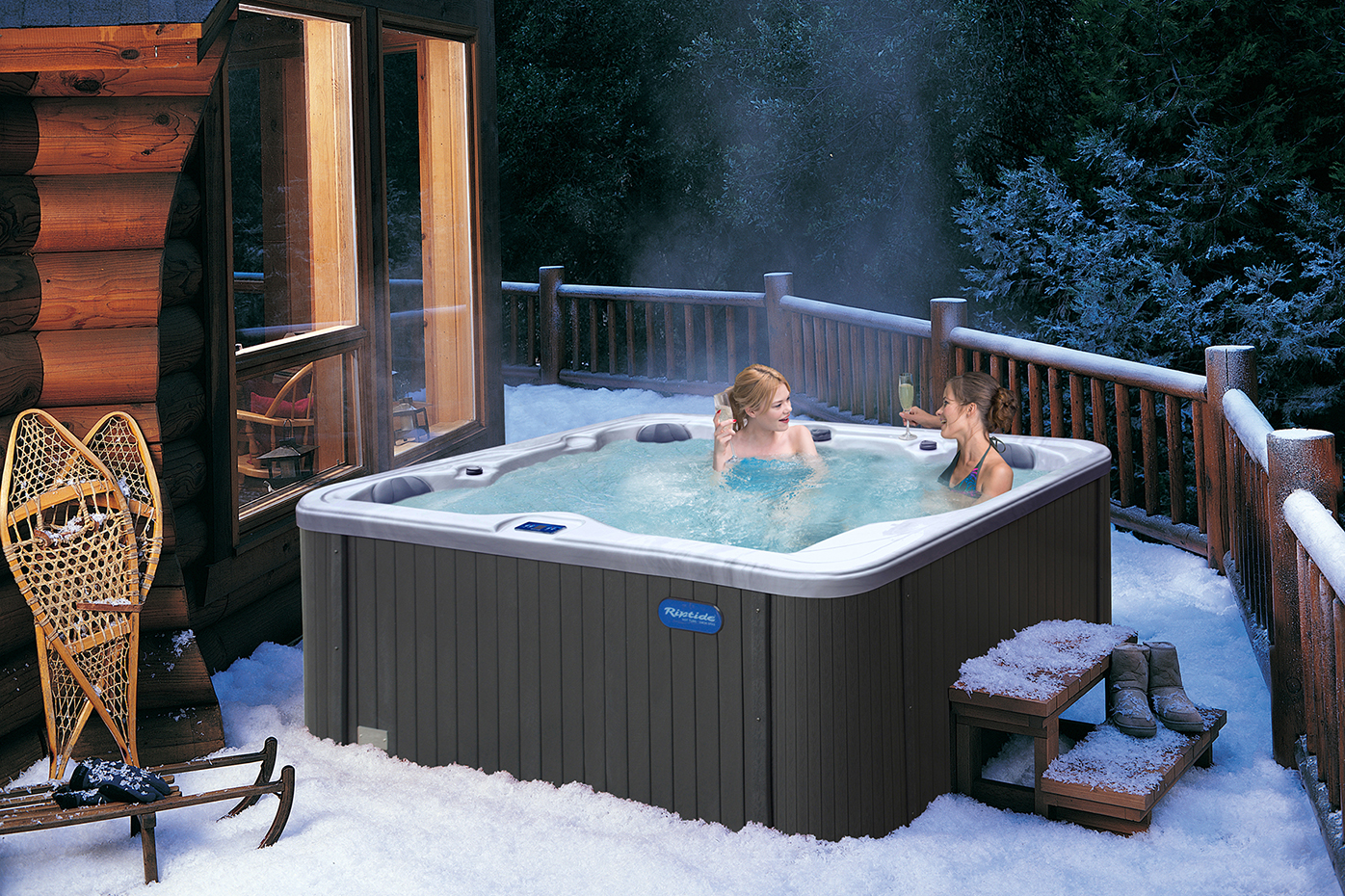 hot tub in snow